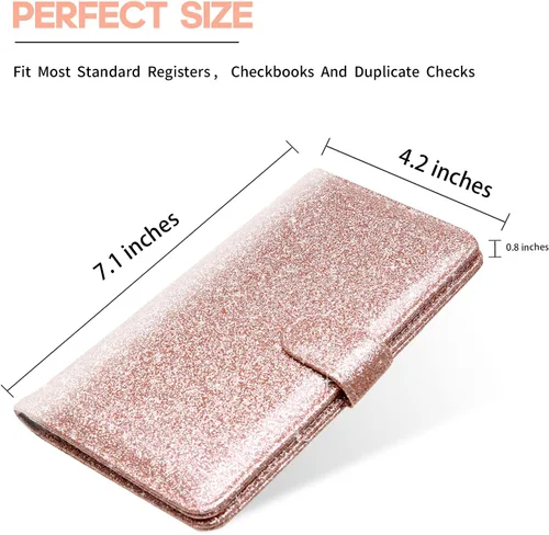 Miniatura 2 de Funda para chequera edición 2021 - Funda de cuero estándar para chequera con cierre magnético MCmolis Check Book Cover Holder Wallet para mujer