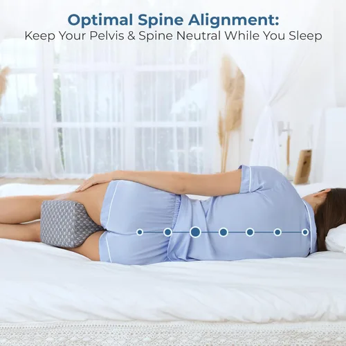 Miniatura 9 de 5 STARS UNITED Half Moon Bolster - Almohada semirenrollable y almohada de rodilla para personas que duermen de lado, 100% espuma viscoelástica