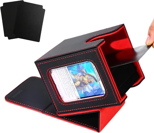 Venssu MTG Caja de Mazos para Exhibición Commander, Caja de Mazos de Cartas que Cabe 100 Cartas con Doble Funda, Caja de Almacenamiento de Cartas