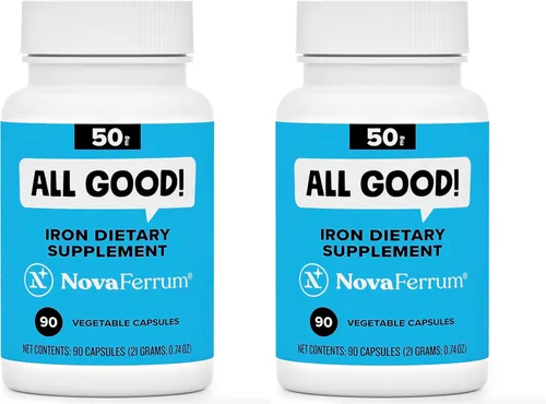 Miniatura 5 de NovaFerrum All Good Suplementos de hierro en cápsulas para adultos Anemia 50 mg de hierro 90 porciones Sin azúcar Vegano Sin gluten