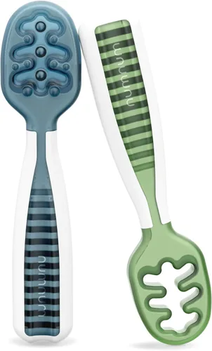 Miniatura 18 de NumNum Juego de Cucharas para Bebé, Baby Essentials Pre-Cuchara GOOtensils para 6+ Meses, Cucharas de Autoalimentación de Primera Etapa para Destete