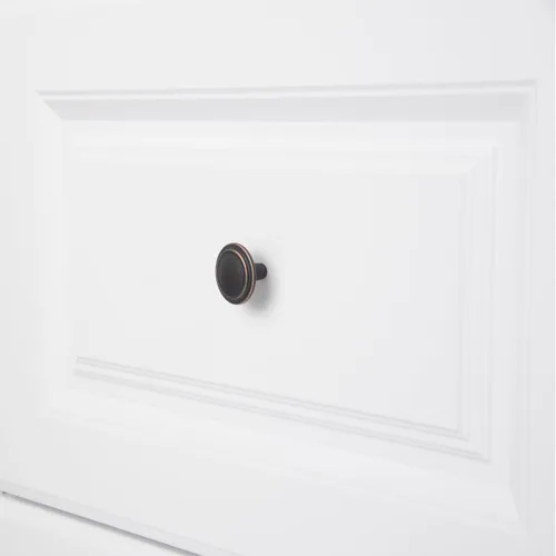 Miniatura 5 de Amazon Basics Pomo de gabinete con anillo superior recto, 1.25 pulgadas de diámetro, Bronce Frotado con Aceite, Paquete de 10