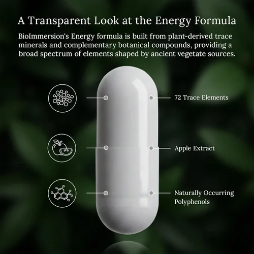 Miniatura 6 de Extracto de vitalidad, suplemento energético de 60 cápsulas. 72 minerales traza de plantas mesozoicas antiguas con extracto de manzana Suplemento