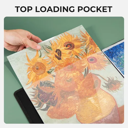 Miniatura 3 de Nicpro Portafolio de arte de 11 x 17 pulgadas, carpeta grande mejorada para obras de arte con 30 bolsillos, 60 páginas, carpeta de libro