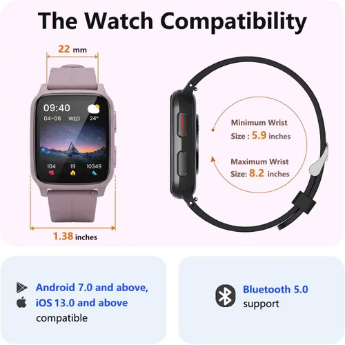 Miniatura 9 de MorePro Rastreador de actividad física con monitor de frecuencia cardíaca y presión arterial 24/7, oxígeno en sangre y rastreador de sueño, reloj