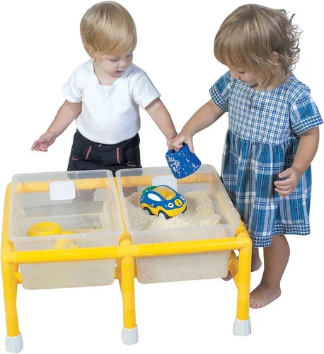 Children's Factory Mini Double Discovery - Mesa sensorial para niños, mesa de arena y agua para niños, actividades sensoriales para niños, color