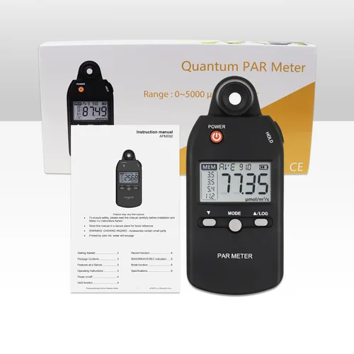 Miniatura 9 de Medidor PAR para luces LED de crecimiento de alta precisión Sensor Quantum Medidor de luz Par Tester PPFD para medir la actividad fotosintética