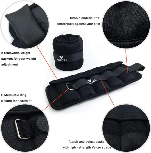 Miniatura 3 de Pesas ajustables para tobillo, 3/7/10 libras, juego de pesas para piernas y brazos para hombres y mujeres, peso de tobillo pesado para correr