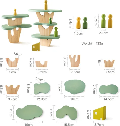 Miniatura 6 de WOODEN TEETHER Juguete de árbol de madera, paquete de 15 juguetes sensoriales de bosque de madera para niños y niñas, juguetes educativos Montessori