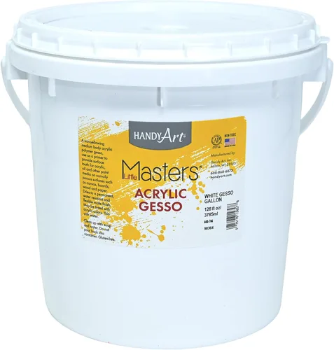 Miniatura 6 de Handy Art Little Masters White Gesso, 1 galón (128 oz) a granel, imprimación acrílica para lienzo, madera y más, fabricado en Estados Unidos, AP