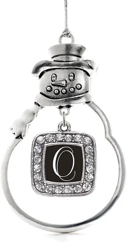 Miniatura 188 de Inspired Silver - Adorno de rodillo de reina - Adorno cuadrado de plata con muñeco de nieve con joyas de circonita cúbica