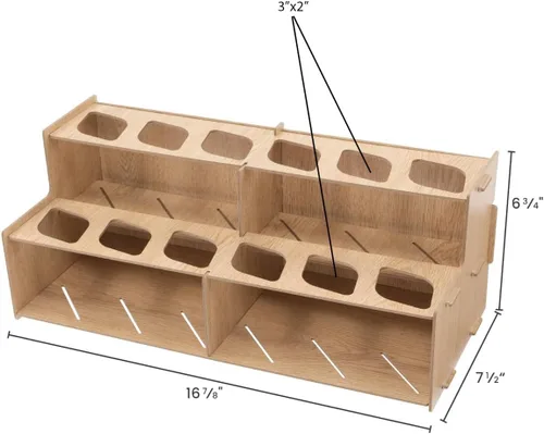 Miniatura 2 de Mezzo Artist Paint and Brush Rack - Soporte de Escritorio Multicapa de Laminado Veteado de Madera Organizador de Almacenamiento y Exhibición