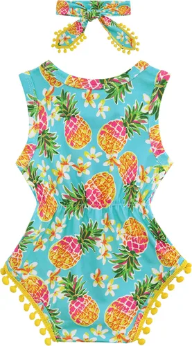 Miniatura 6 de BFUSTYLE Ropa para bebé niña de 0-24 meses Conjunto sin mangas Mameluco Body para bebé con diadema