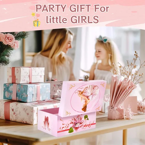 Miniatura 4 de Joyero musical de bailarina clásica con cajón y bailarina, regalos para niñas para almacenamiento de joyas, caja de música para niñas de 3 a 12 años