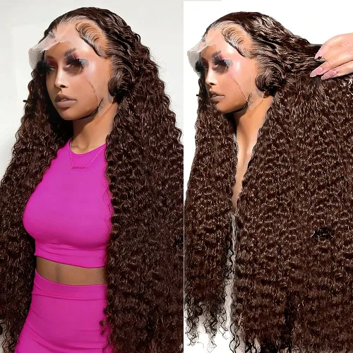 Miniatura 10 de Pelucas de cabello humano ondulado con encaje frontal transparente HD de 13 x 6 pulgadas, densidad 200, pelucas de ondas profundas para mujer