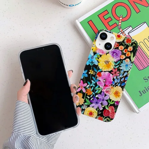 Miniatura 6 de J.west Funda compatible con iPhone 14 para mujer, bonito diseño floral femenino, patrón kawaii de flores silvestres en acuarela para niñas