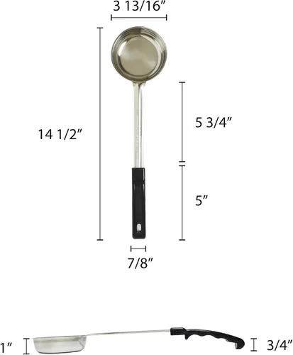 Miniatura 2 de Thunder Group Controlador de porciones sólidas, cucharones de construcción de 1 pieza con mango negro de plástico, 6 onzas