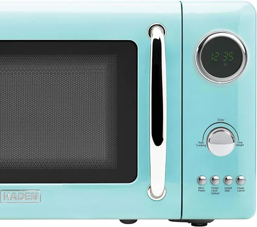 Miniatura 8 de Haden Horno microondas de 700 vatios y 0.7 pies cúbicos con controles digitales, descongelación e inicio instantáneo para encimera, pequeño Turquesa
