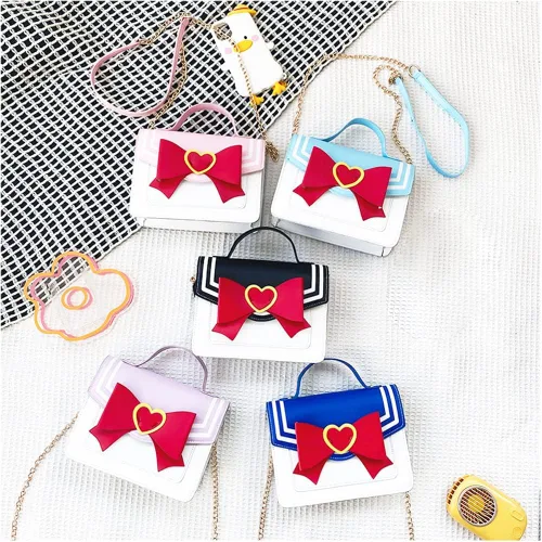 Miniatura 7 de PROCOS Bolsos de mujer Kawaii Anime Sailor Cosplay PU Bolso de cuero PU Cadena de lazo bandolera Bolso bandolera Bolso bandolera