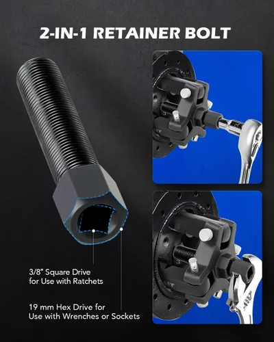 Miniatura 7 de Kit de extractor de equilibrador armónico Orion Motor Tech, juego de extractor de 3 garras ajustable para quitar amortiguadores armónicos y Negro