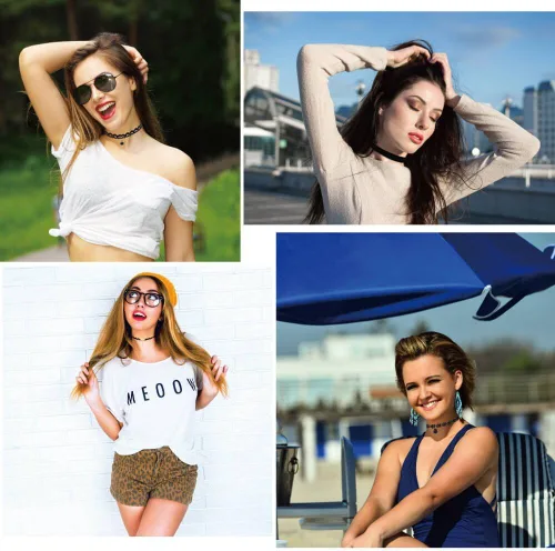 Miniatura 4 de PAXCOO Juego de 50 collares tipo gargantilla negros para mujer y mujer