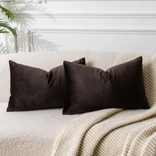 Miniatura 80 de Juspurbet - Juego de 2 fundas decorativas de terciopelo para cojines, fundas suaves para sofá, cama o sillón con cremallera oculta, para sala