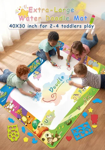 Miniatura 4 de Juguete para niños pequeños Wedopro: tapete de garabatos de agua de 40 x 30 pulgadas, sin desorden, para colorear y dibujar, con secado instantáneo