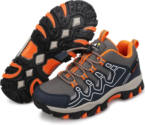 Miniatura 6 de UOVO Tenis para niños y niñas, para senderismo, correr, caminar al aire libre, tenis impermeables antideslizantes