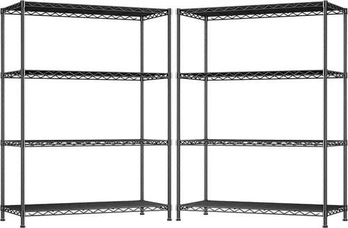 Miniatura 10 de DurayLoly Estantería de metal de 4 estantes, estantes de almacenamiento ajustables, estantes de garaje resistentes, estantería de alambre de acero