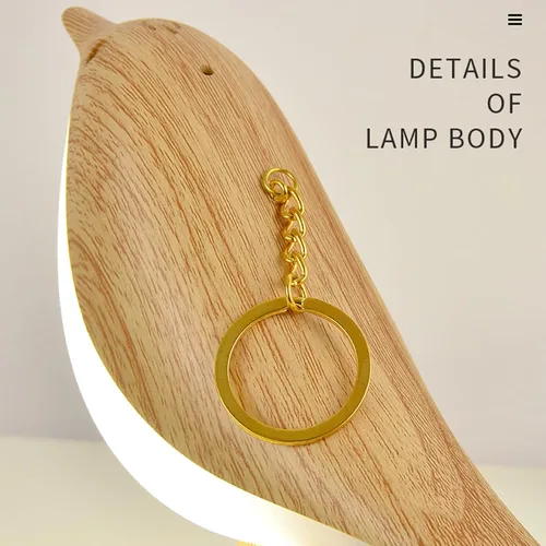 Miniatura 6 de Lámpara de mesa con control táctil de mesita de noche, lámparas de aroma, con forma de pájaro, lámpara de escritorio LED con puerto de carga USB, 3