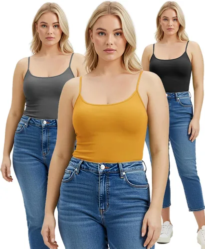 Miniatura 264 de Emmalise Camisola larga casual básica para mujer, con tirantes ajustables, top en capas