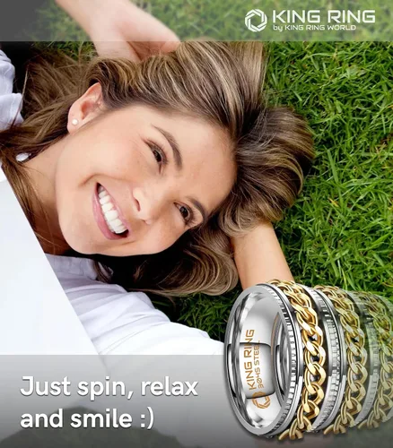 Miniatura 5 de King Ring Anillos Super Spinner de 0.315 in Segunda edición de anillos de acero inoxidable premium para hombres y mujeres Diseñado en Estados