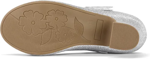 Miniatura 6 de K KomForme Zapatos Mary Jane para niña con tacón bajo con diamantes de imitación de princesa, zapatos planos de vestir para niños pequeños y niños