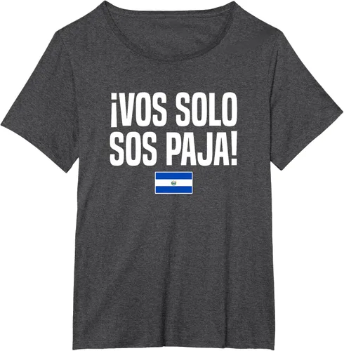 Miniatura 27 de Camiseta Vos Solo Sos Paja Salvadoran Slang Bandera de El Salvador, Negro