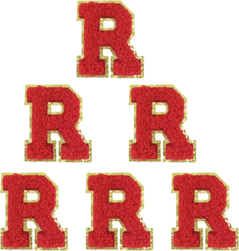Miniatura 19 de 6 piezas de parches de letras de chenilla autoadhesivas, parches de letras preppy de 2 pulgadas para bolsos, ropa y sombreros, grandes pegatinas