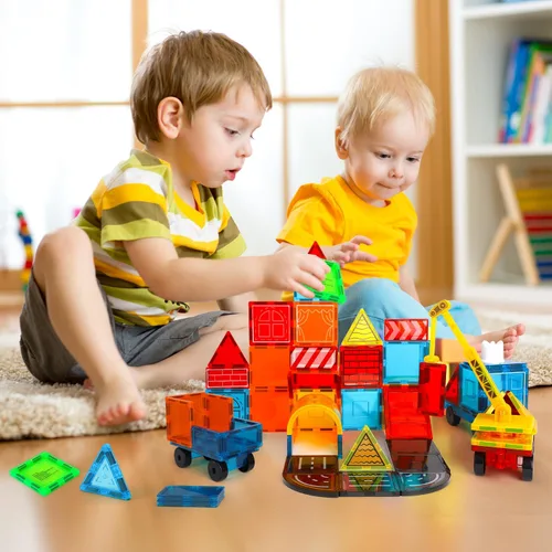 Miniatura 6 de TOY Life Azulejos magnéticos para niños de 3 a 5 años, juguetes de construcción para niños de 4 a 8 años, azulejos de construcción magnéticos