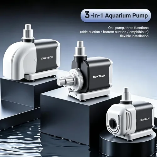 Miniatura 2 de Boxtech Bomba de agua para acuario, bomba de fuente de doble uso de 265 GPH - Sumergible de 15 W/externa con 3 boquillas de salida para acuarios