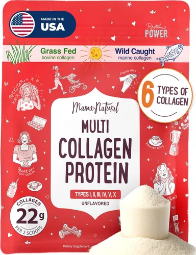Polvo de proteína de colágeno múltiple tipo I II III IV V X – Sin sabor e hidrolizado 16 onzas en polvo de péptidos de colágeno puro – Carne de res