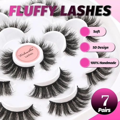 Miniatura 52 de Veleasha Pestañas postizas de manga puntiagudas, 100% hechas a mano, aspecto natural, pestañas postizas ligeras con banda transparente suave