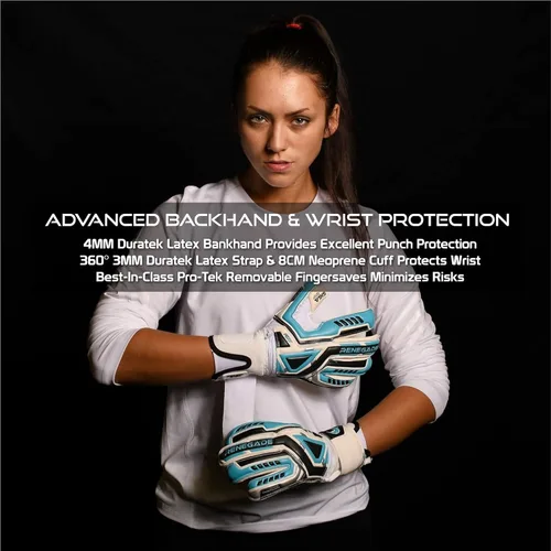 Miniatura 6 de Renegade GK Fury - Guantes de portero de alto rendimiento, protección antimicrobiana (tallas 6-11, 7 estilos, nivel 4), protectores de dedo Pro-Tek