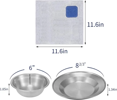 Miniatura 3 de Kit de desorden para acampar al aire libre: platos de campamento de 1 a 2 personas, incluye tazas, cuencos, platos, cuchillos, tenedores, cucharas