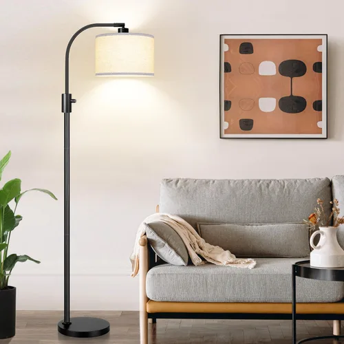 Miniatura 5 de [Actualizada] Lámpara de pie negra regulable, bombilla LED Edison de 1200 lúmenes incluida, lámpara de pie de arco para sala de estar, lámparas