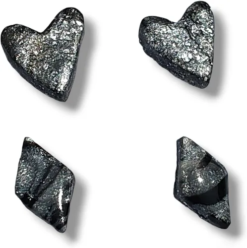 Miniatura 3 de Modern Black & Silver Marble Sparkle Earring Studs