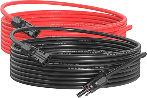 Miniatura 8 de Cable de extensión solar 10AWG de 10 pies rojo y negro, ambos extremos con conectores solares universales Plug & Play Cable fotovoltaico