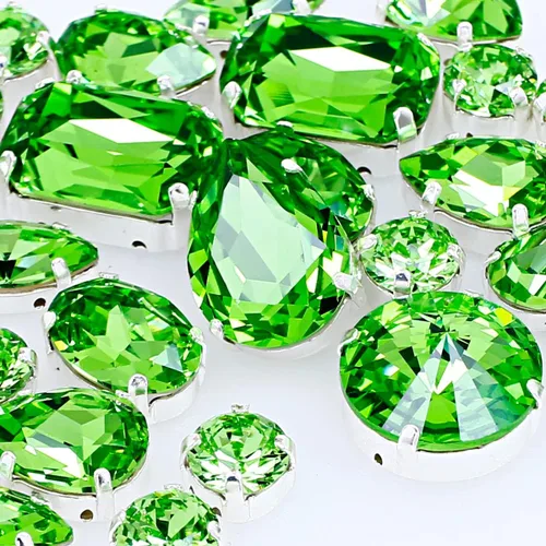 Miniatura 8 de DONGZHOU Diamantes de imitación para coser con ajuste de garra, Piedra Fantasía con agujero hueco, gemas plateadas con parte trasera plana