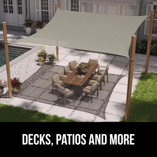 Miniatura 7 de GORILLA GRIP Toldo Solar Resistente, Protección UV Resistente a la Decoloración, Desgarros y Óxido, Parasol Rectangular, Bordes Curvos Bloquean