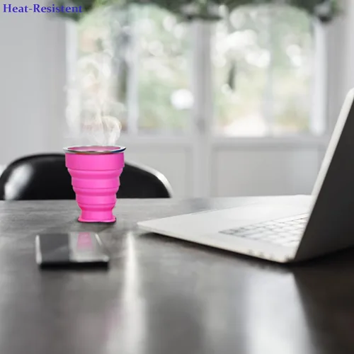 Miniatura 6 de Vasos plegables para viajes – Taza plegable de silicona portátil con tapa, taza plegable reutilizable para camping, senderismo y uso diario