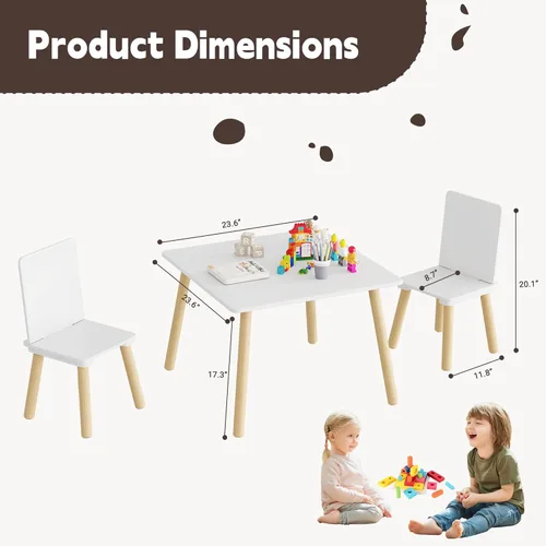 Miniatura 2 de Juego de mesa y 2 sillas para niños, 3 piezas juego de mesa y silla para niños, juegos de mesa y sillas para niños, mesa de juego para niños