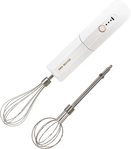 Miniatura 7 de Batidora de mano inalámbrica, batidor eléctrico de mano de diseño plegable con 3 modos de velocidad, batidor de huevos de mano con 2 batidores