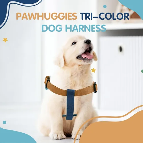 Miniatura 6 de XS - Arnés para perro, diseño ajustable a medida, tricolor, resistente, fácil de caminar, para perros pequeños, azul naranja
